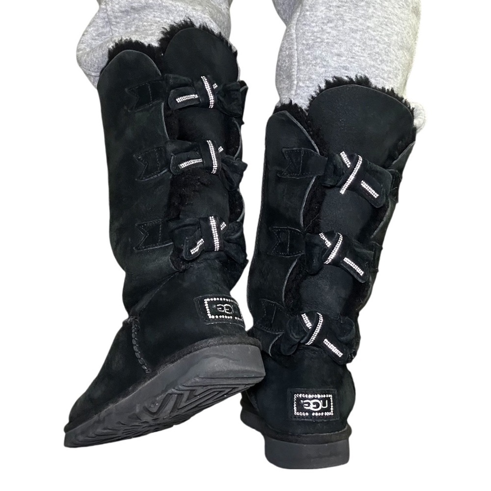 UGG Amelia Bailey Bow Swarovski Crystal Tall Boots Limited Edition